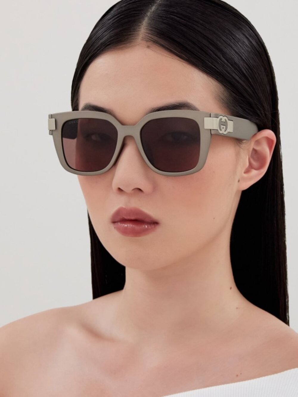 NEW GG1690SK 003 GUCCI SUNGLASSES, GRAY WOMEN EYEWEAR